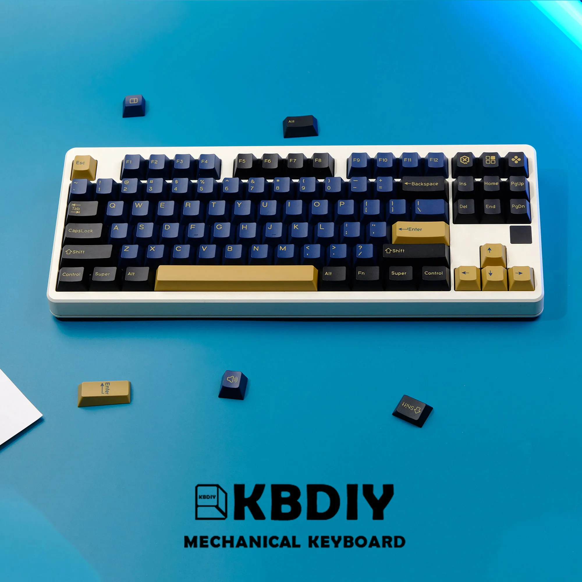KBDiy 177-Key GMK Blue Samurai pbt keycaps for