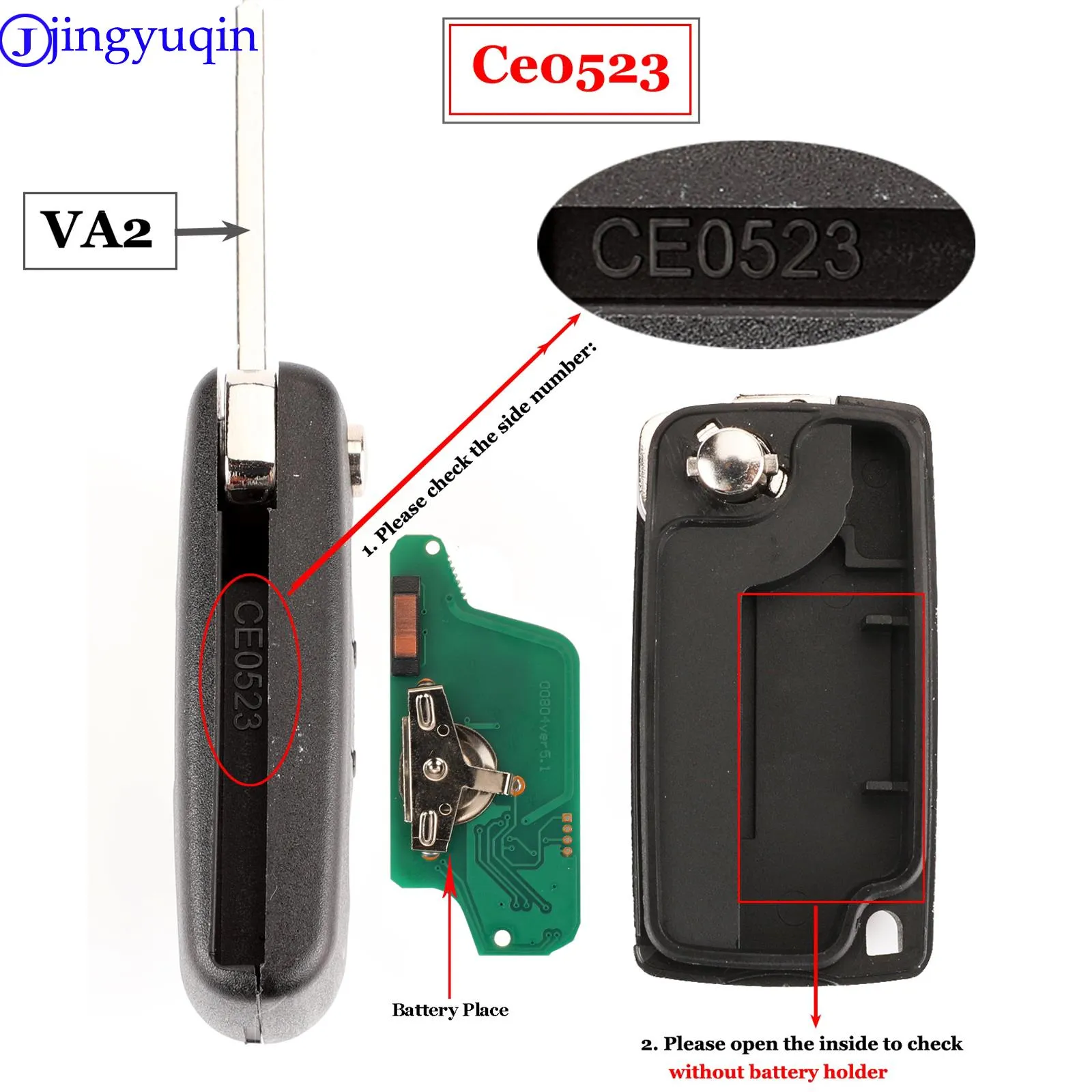 Dandkey 434Mhz ASK FSK Flip Remote Conol Key For Peugeot 107 207 307 308 407 6 Dandkey 434Mhz ASK FSK Flip Remote Conol Key For Peugeot 107 207 307 308 407 6