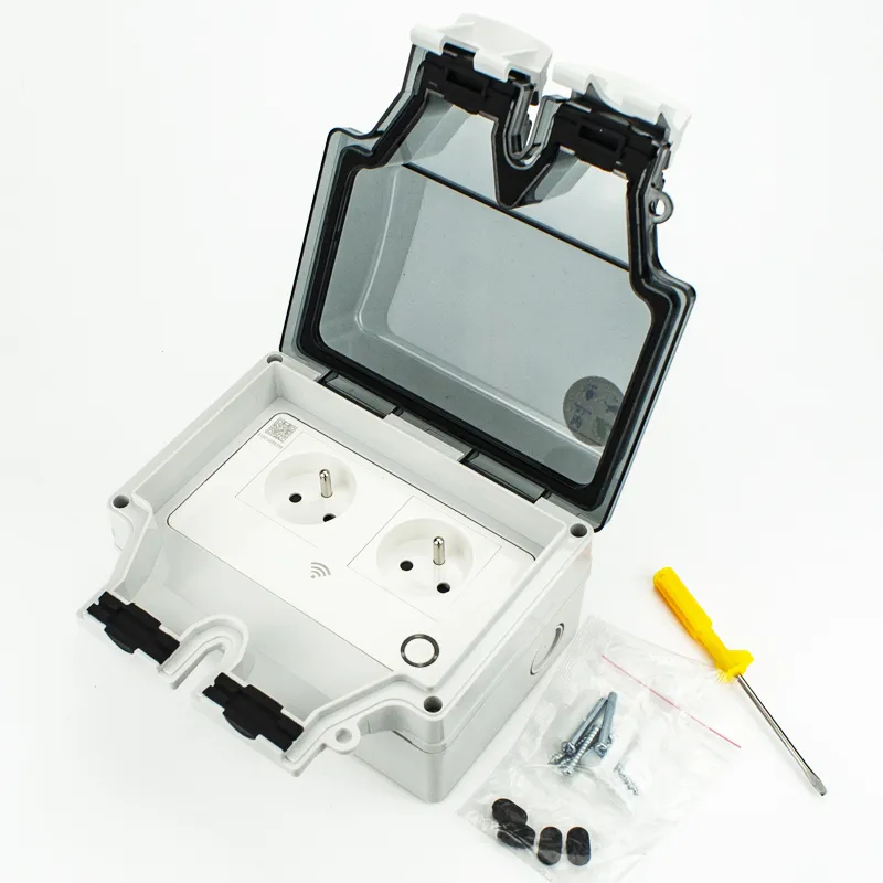 Outdoor Socket Waterproof IP66 Outdoor Socket, 1 Compartment Outdoor Socket Surface-Mounted Weatherproof Garden Socket Protective Contact Wall Socket With Hinged Lid For Wet Rooms Gardens Mini CD Play