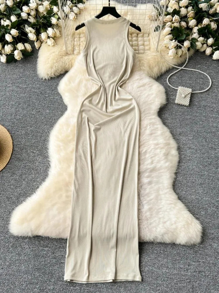 strapless open back dress Ribbed Tank Dress – MICHELLE JONAS main image 0