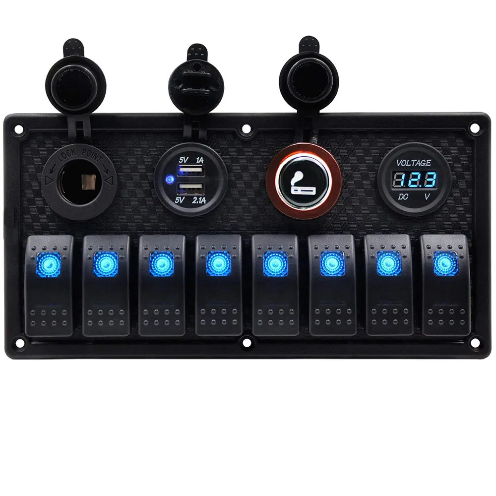 3.1A Dual USB Charger Socket With Waterproof Cover - 12V-30V Rocker Switch For Car Boat RV