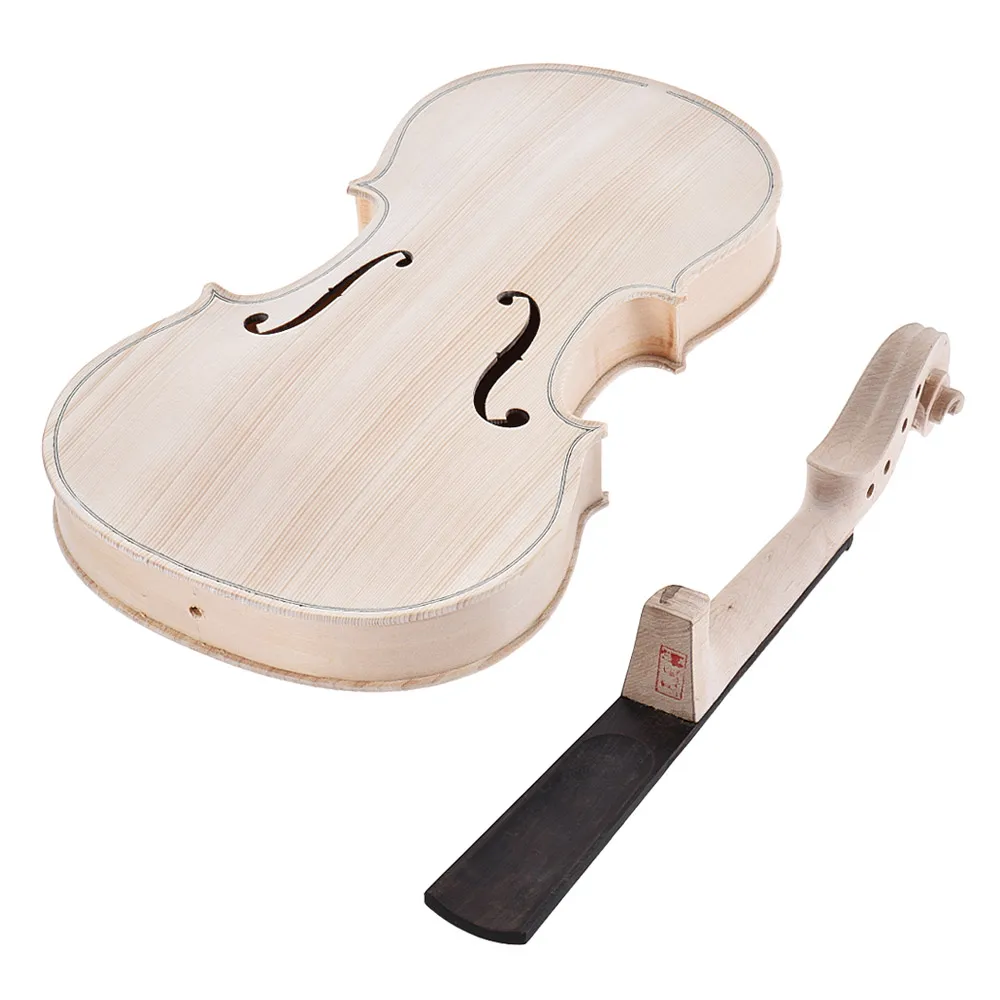 ZEFF 3/4 Size Acoustic Violin Starter Kit - Solid Sprucewood Violin With Bow, Case, Tuner & Accessories