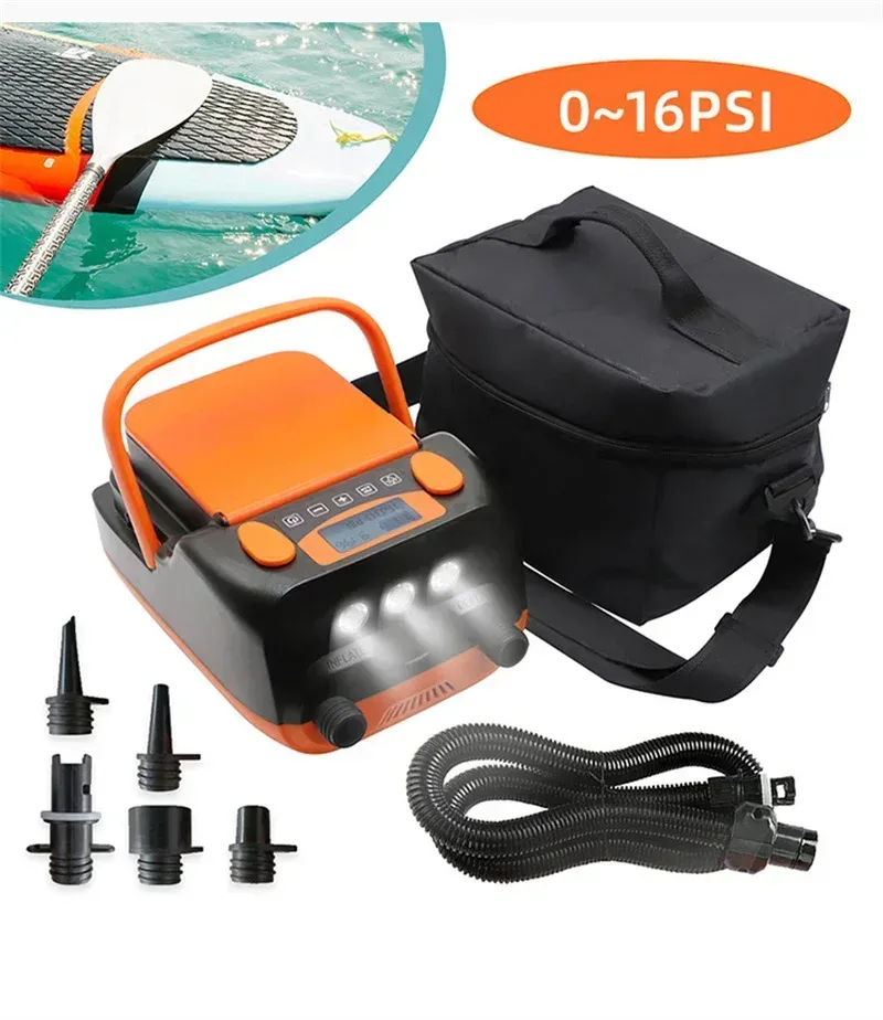 Inflatable Boat Inflator 12V Electric portable inflator for tires for Kayak, SUP, Paddle Board ...