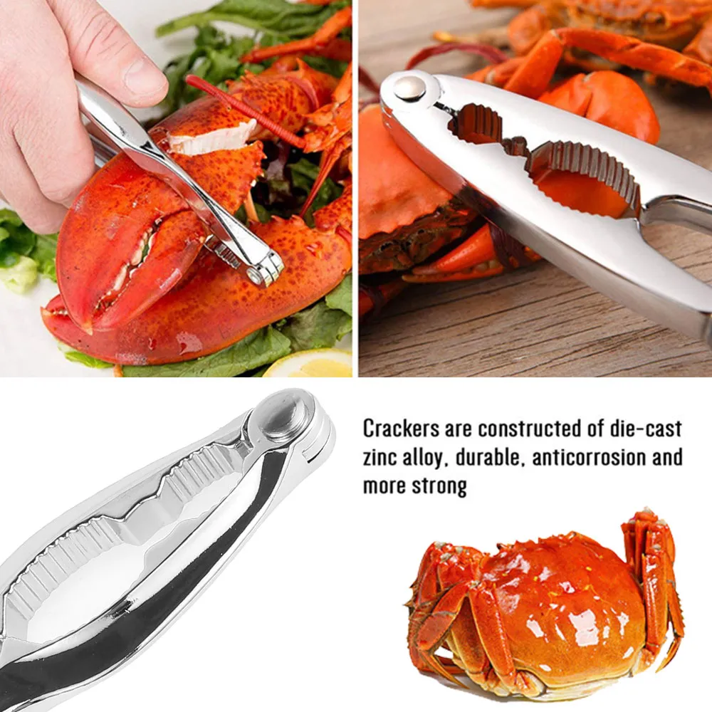 Crab Opener Tool Crab Cracker Seafood Tool Lobster Plastic Stainless Steel Crab Tools Crab Cake Tool Lobster Seafood Barbecue Parties Supplies Crayfi