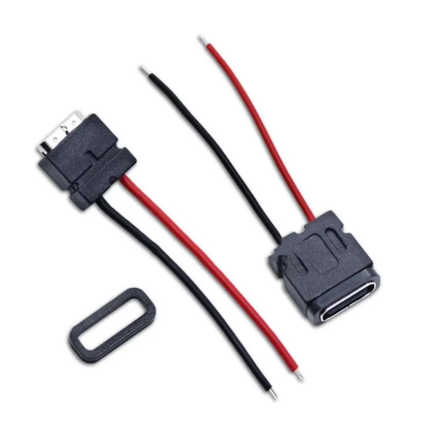 Waterproof Type-C 2-Pin Female Socket with Screw Hole - 1 to 10 Pack ...