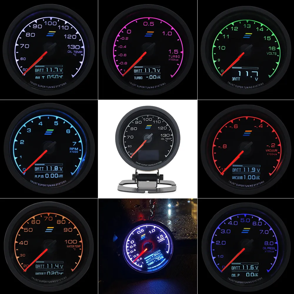 Gtech Racingmeter 5 Inch Turbo Boost Gauge Multi LCD Digital Display Racing Meter with ...