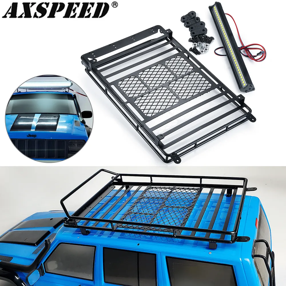 MERIGLARE RC Car Roof Rack Luggage Rack Simulation Upgrades DIY For 1 10 Rc Crawler Model Car Toy Remote Control Car Hobby Replacements