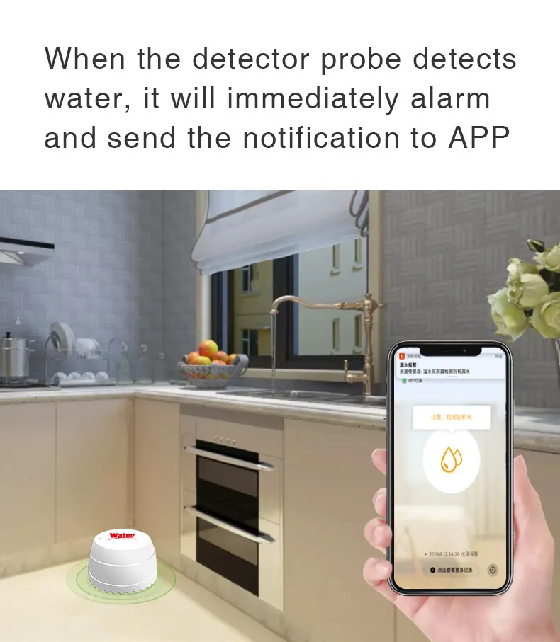 Tuya Smart Home WIFI Water Leakage Sensor Alarm De... – Vicedeal
