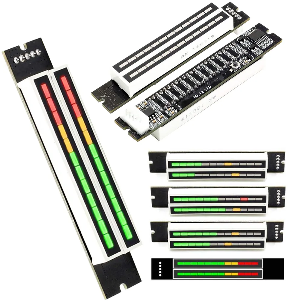 VU Meter Amplifier Board Dual 12 Bit LED Audio Level Indicator With AGC ...