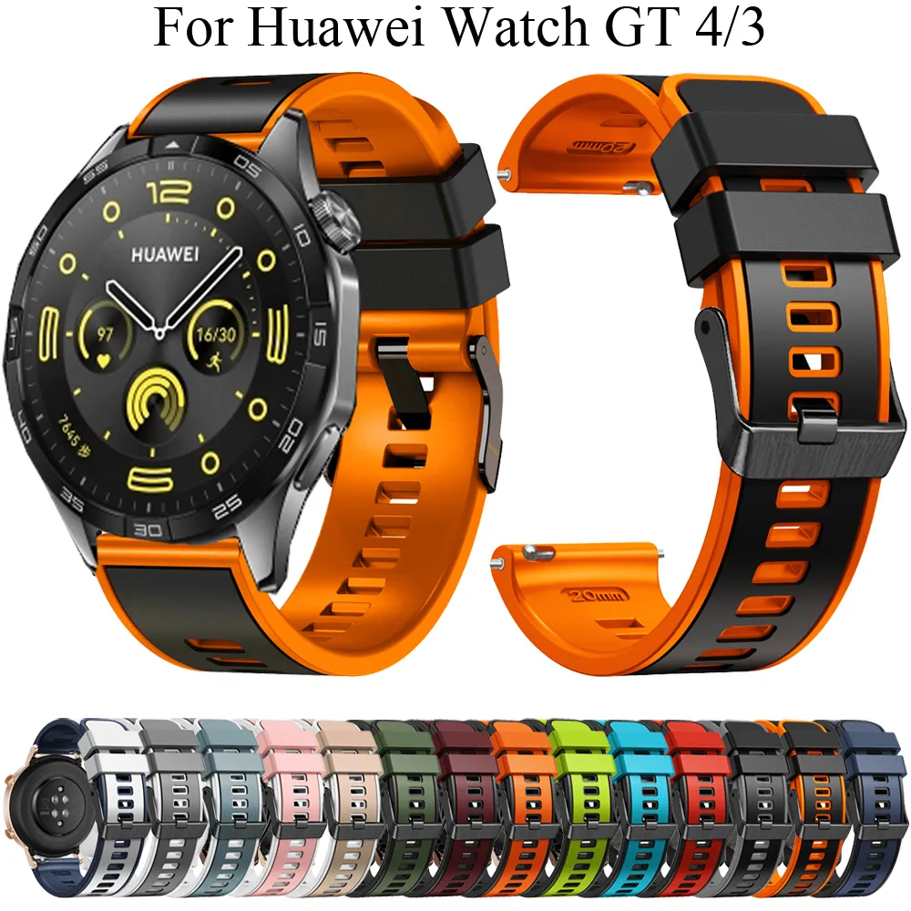 2 Pack22mm Soft Silicone Quick Release Watch Band with Classic Metal Buckle for Huawei Watch GT 2 2e 3 3 Pro 4 46mm Honor GS Pro Samsung Galaxy