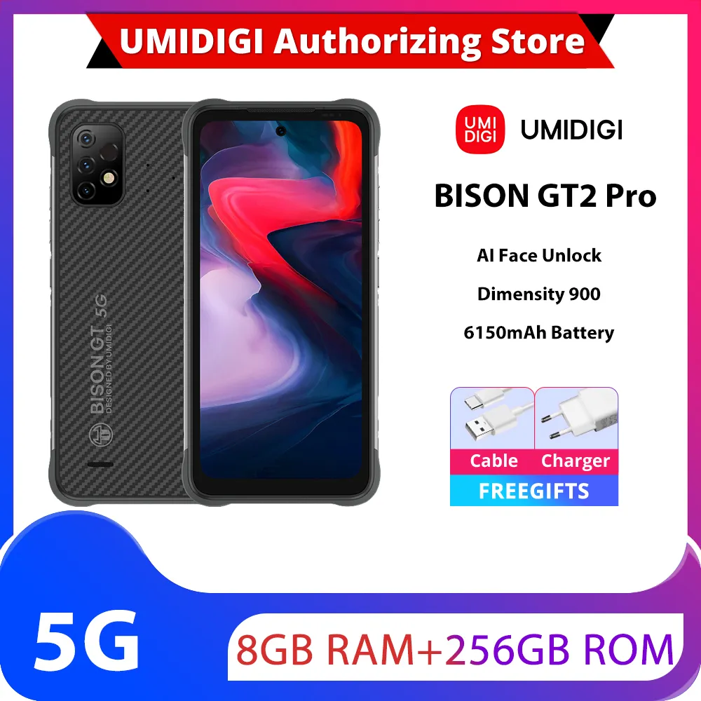 thumbnail interactive-video image 1 of UMIDIGI BISON 2 Pro Rugged Smartphone – 6.5" FHD+, 6150mAh, 6/8GB RAM, 256GB, Factory Unlocked, Black 1 of 2