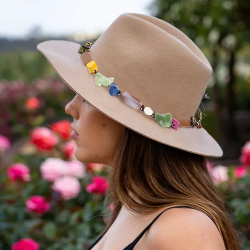 Blush Pink Braided Band Panama Hat Travel Companion Braided Band Faux Suede Panama Hat-FINAL SALE main image 4