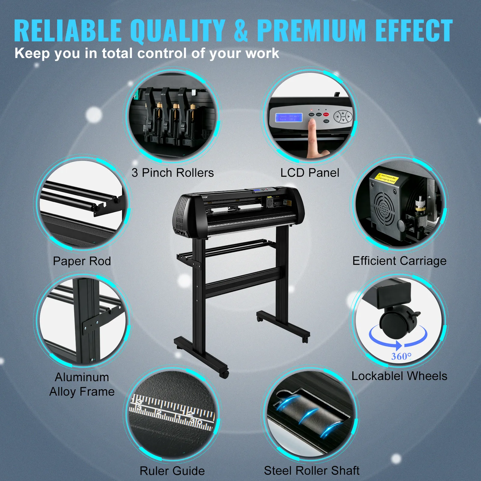 wholesale VEVOR 28/34 Inch Vinyl Cutter Plotter Labels Printer Sign Cutting Machine LCD Display Bluetooth SignMaster Software Kit Bundle