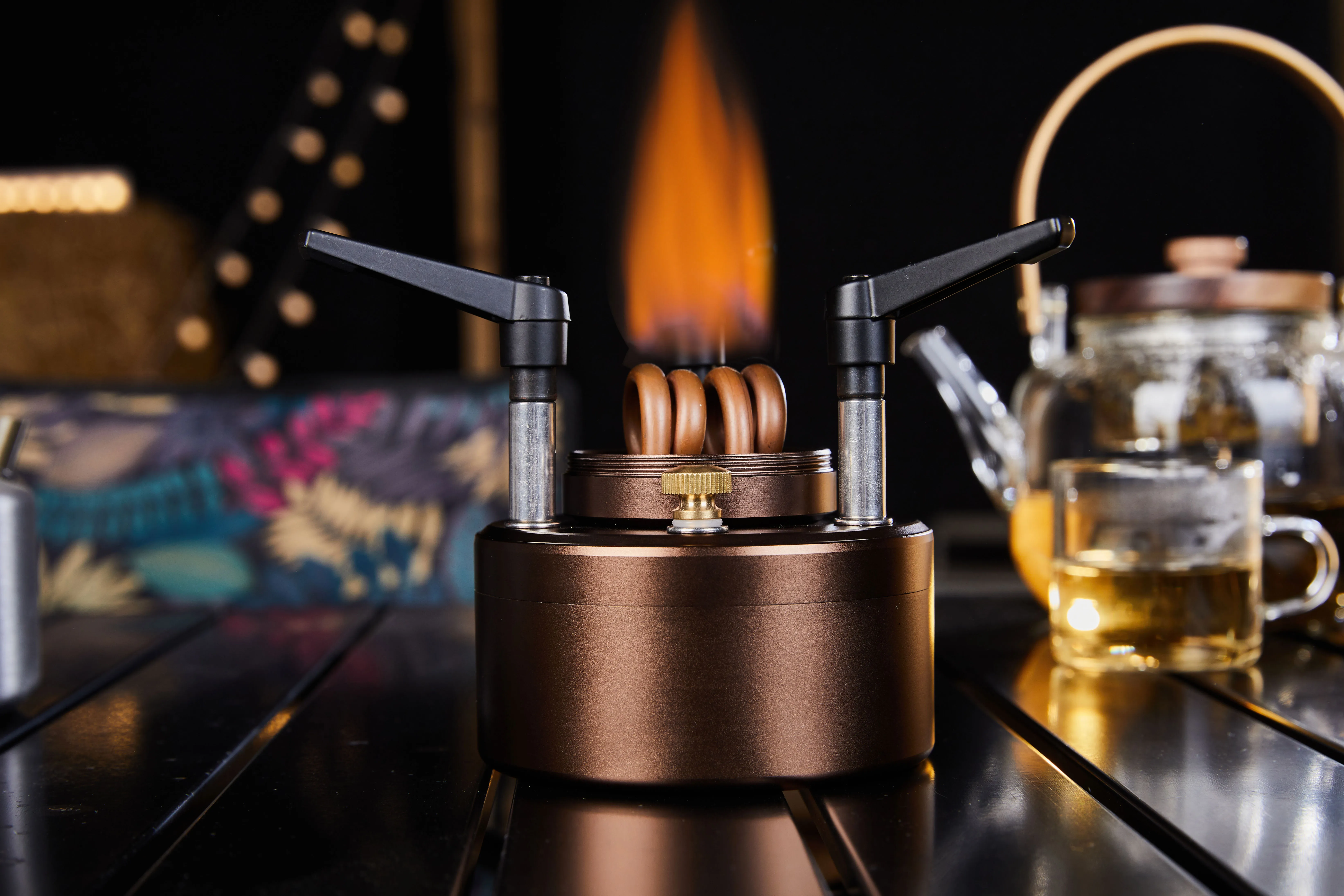 Mini Alcohol Backpacking Stove – Brass Burner With Aluminum Stand, Lightweight For Camping & Hiking (Blue) - View #9