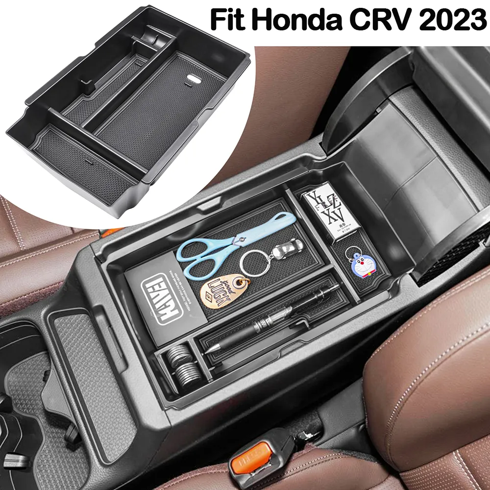 Boîte De Rangement Pour Accoudoir Honda CRV 2012-2016 - Noir, Installation Sans Vis - 11