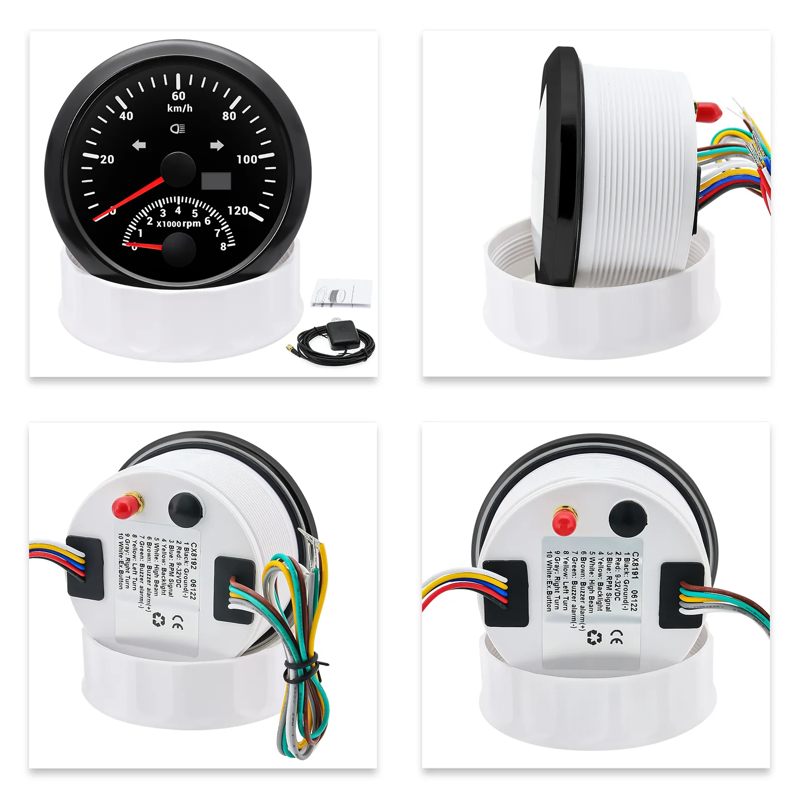 thumbnail interactive-video image 1 of MOTOR METER RACING 85mm 3-Gauge Set – GPS Speedometer 120 MPH, Tach, Volt, Oil, Fuel, Temp 1 of 4