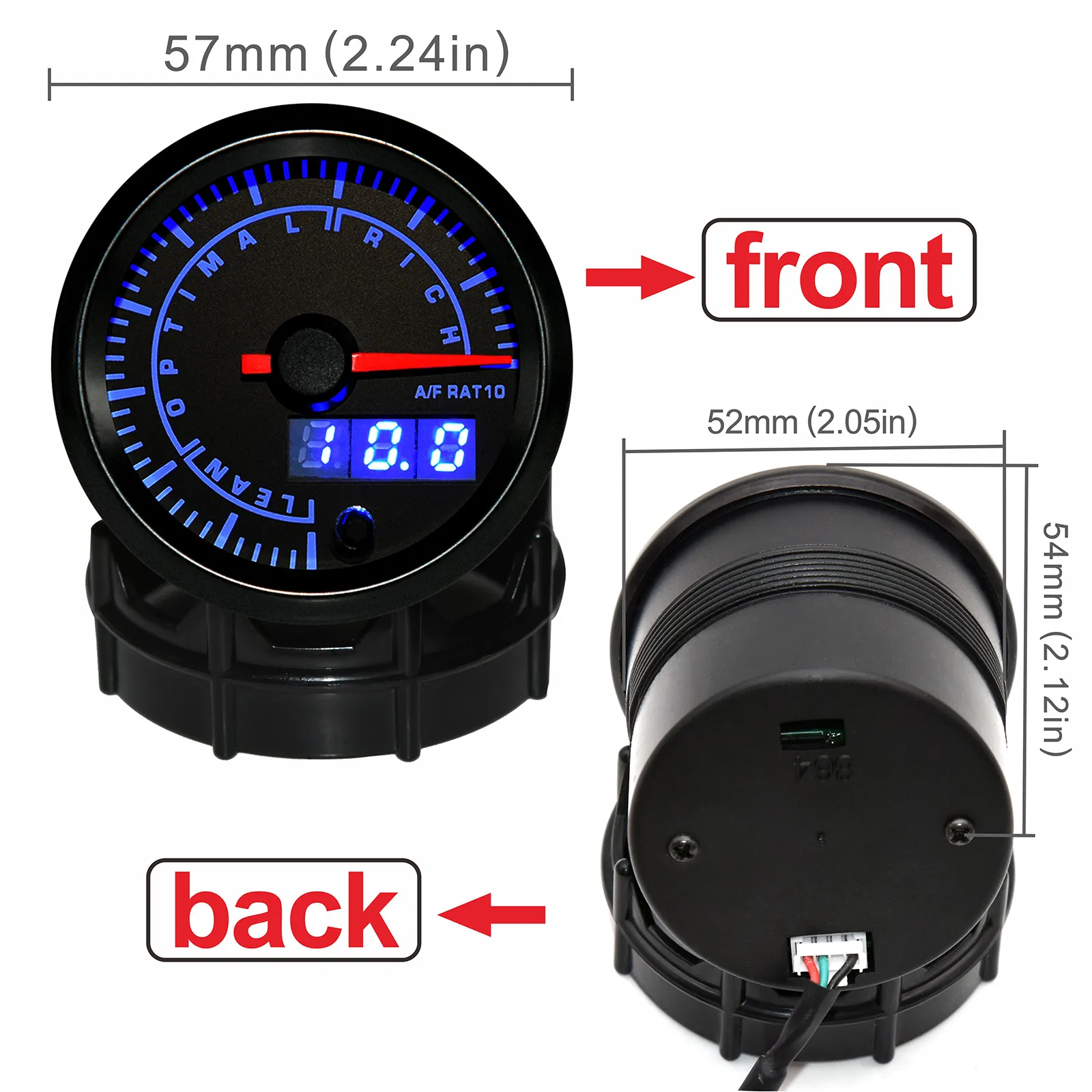 52mm Air Fuel Ratio Gauge & Voltmeter 2 In 1 AFR Meter With Narrowband O2 Sensor For 12V Racing Cars 2024 From Ddmyapr, $38.93 - Foto 5