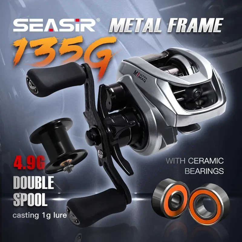 SEASIR M1 135g Metal Frame Ultralight Baitcasting Fishing Reel