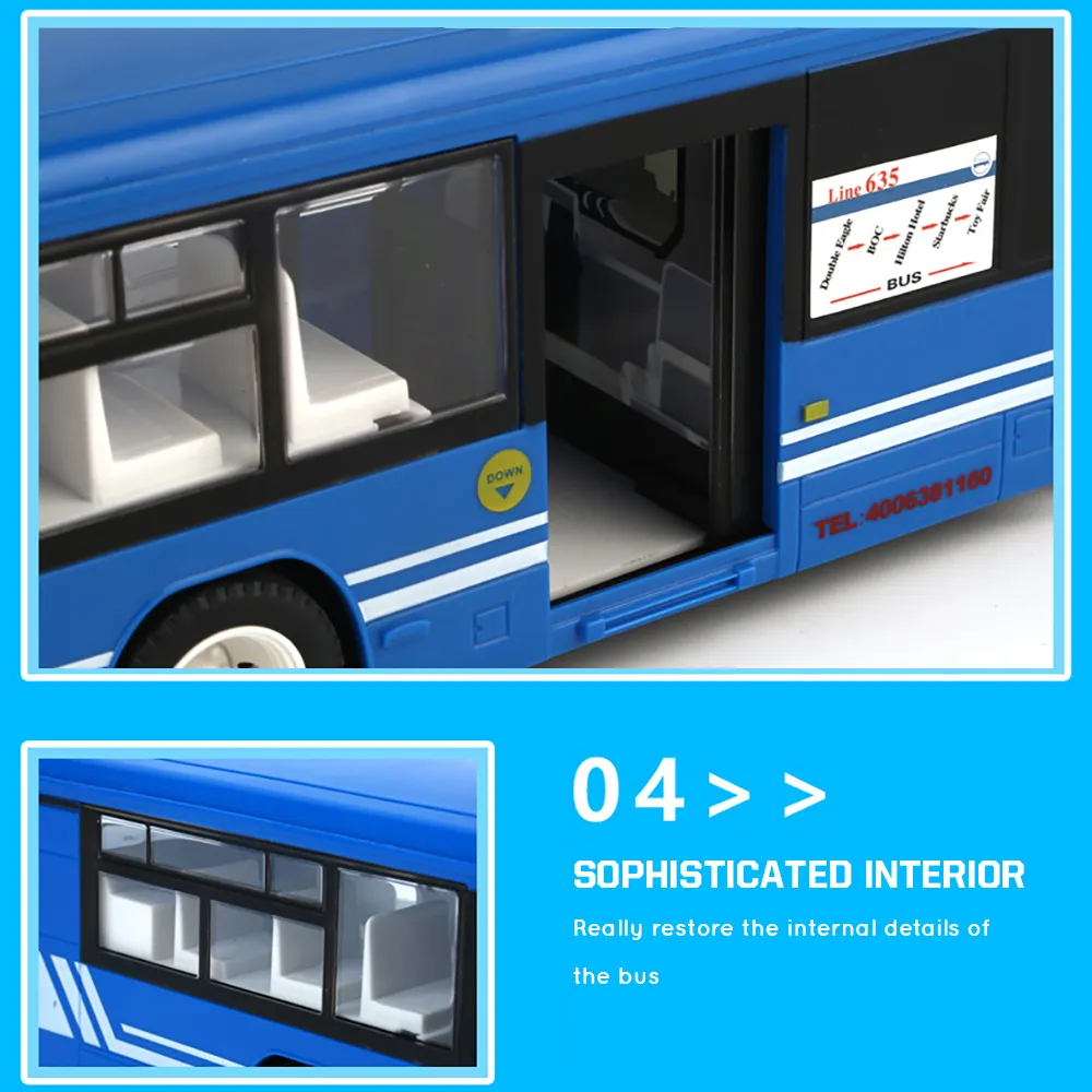 1/14 Scale Electric Remote Control Bus Toy with Light and Door Open ...