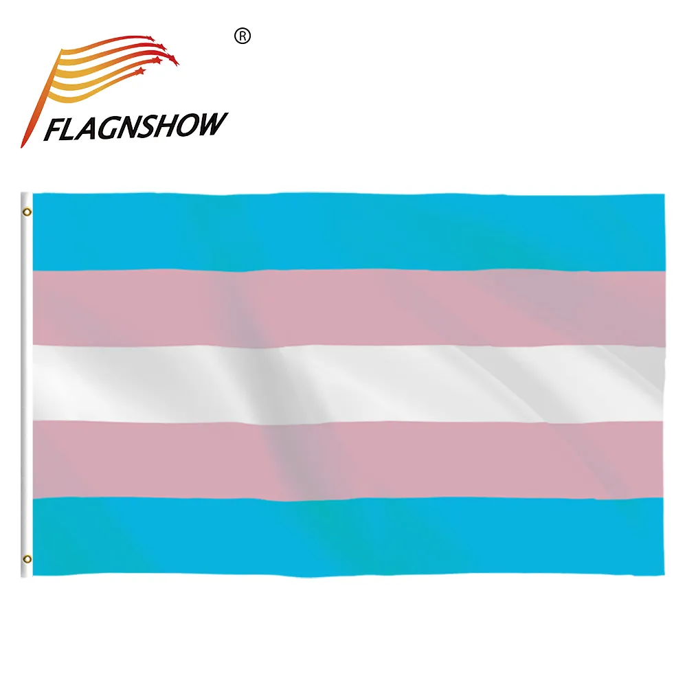 Transgender Pride Nylon Flag - 3 Ft X 5 Ft, Light Blue Pink White Stripes, Durable With Brass Grommets, USA Made - View #6