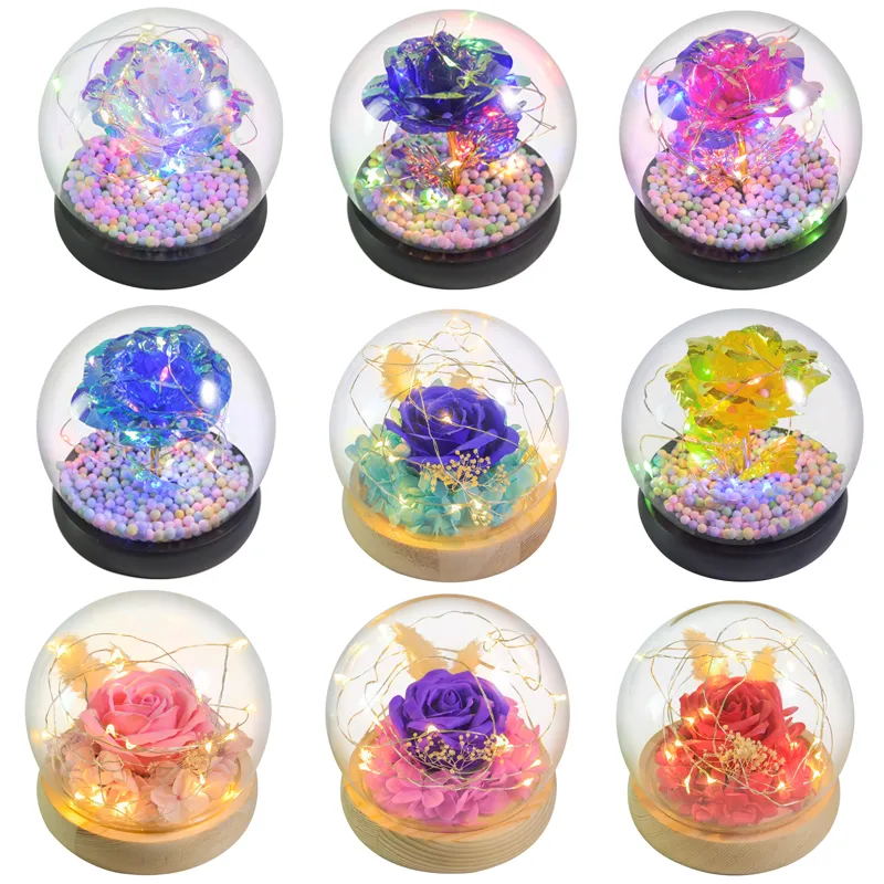 LED Lighted Galaxy Rose In Glass Dome – Eternal Rose Valentine's Gift – Ainyrose