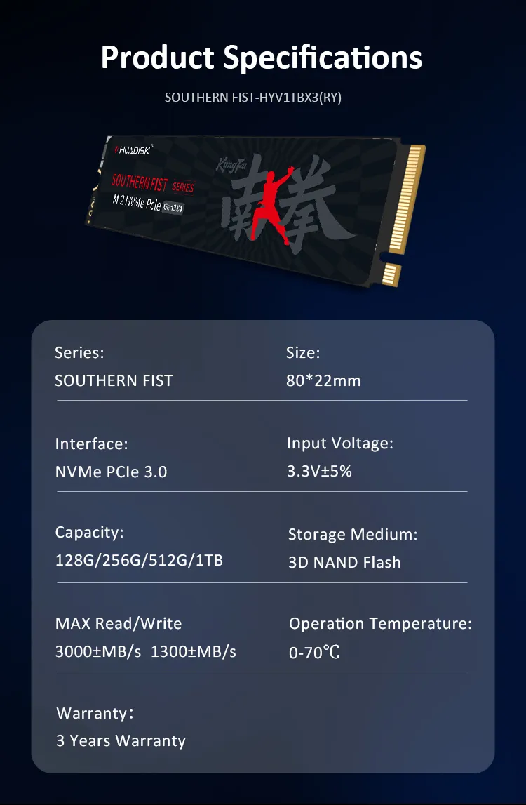 HUADISK M.2 PCIe NVME 128GB 256GB 512GB 1TB M2 2280 NVME SSD