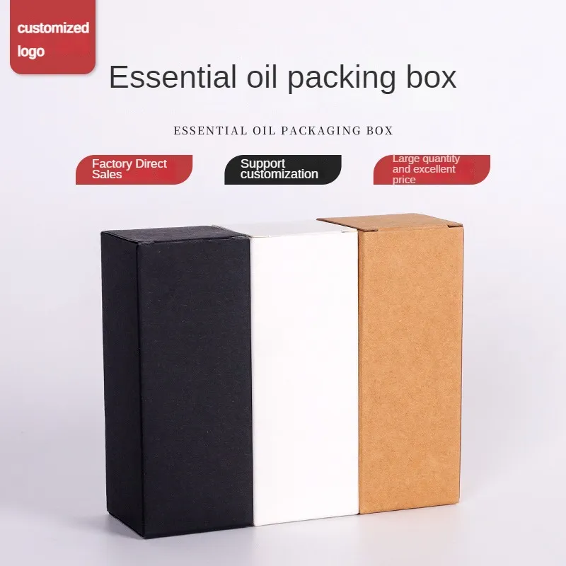 10ml Essential Oil Bottle Kraft Paper Packaging Cardboard Tube Jewelry Cosmetics Gifts Packing Box Free Shipping