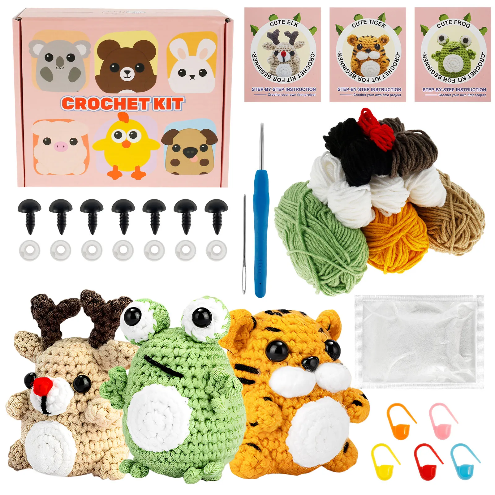 DHgate.com:DIY Plush Doll Crochet Kit: Complete 3Pcs