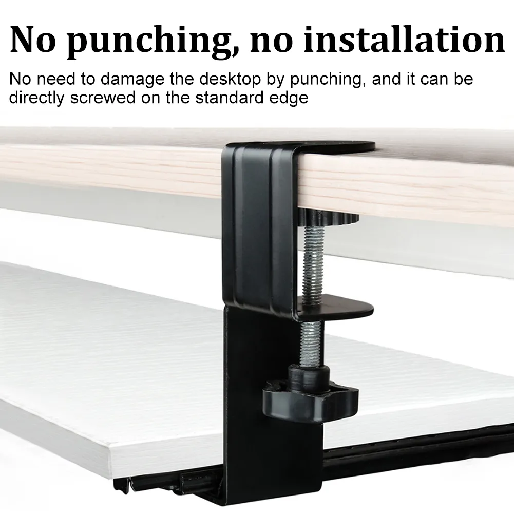 DHgate.com:2024Heavy-Duty Clamp-on Rail Set for Under-Desk Keyboard ...