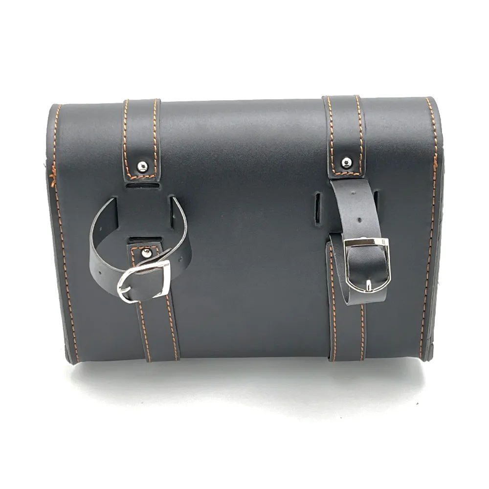 Motorcycle Front Fork Tool Saddle Bag Pouch Luggage Leather Barrel For Harley I579680216