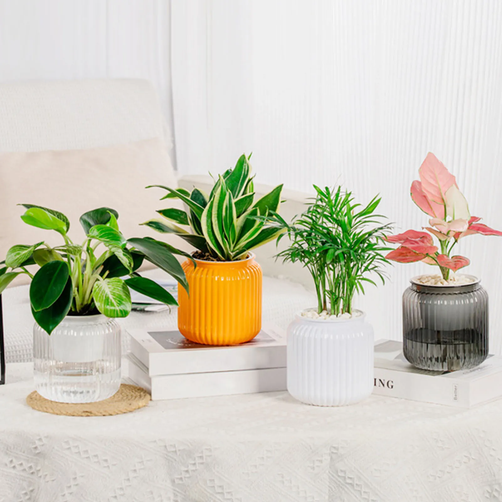 Self Watering Mini Planter Pots: Round Decorative Flowerpots For Indoor \u0026  Outdoor Gardens, Bonsai, \u0026 Home Decor From Ddmyearth, $21.99 | DHgate.Com, image size:1601x1601