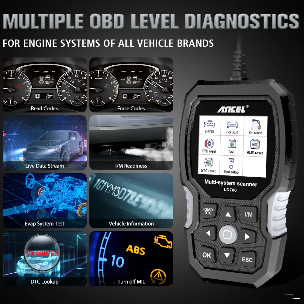 ANCEL FX6000 OBD2 Scanner With All System Automotive Code Reader Vehicle OBDII Diagnostic Scan Tool For Engine ABS SRS Transmission TPMS EPB In | Whizz Code Readers & Scan Tools - Foto 5