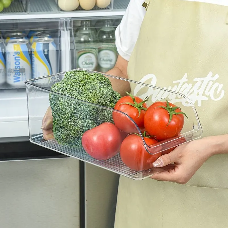 Contenitori Portaoggetti In Plastica Trasparente Con Coperchio, 25x15x13 Cm - Impilabili Per Cucina, Dispensa E Frigorifero, Confezione Da 2