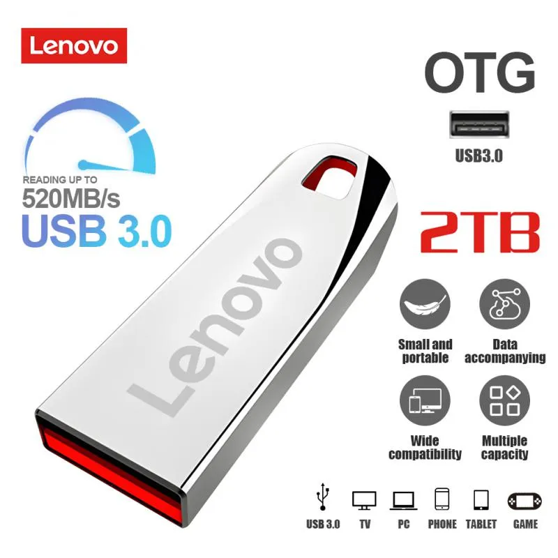 Save Big on Bulk Tb Pendrive Lenovo 2TB USB Flash Drive High Speed  Waterproof USB Pen Drive 512/256/128GB For Phone, Laptop, PC Best  Deals on