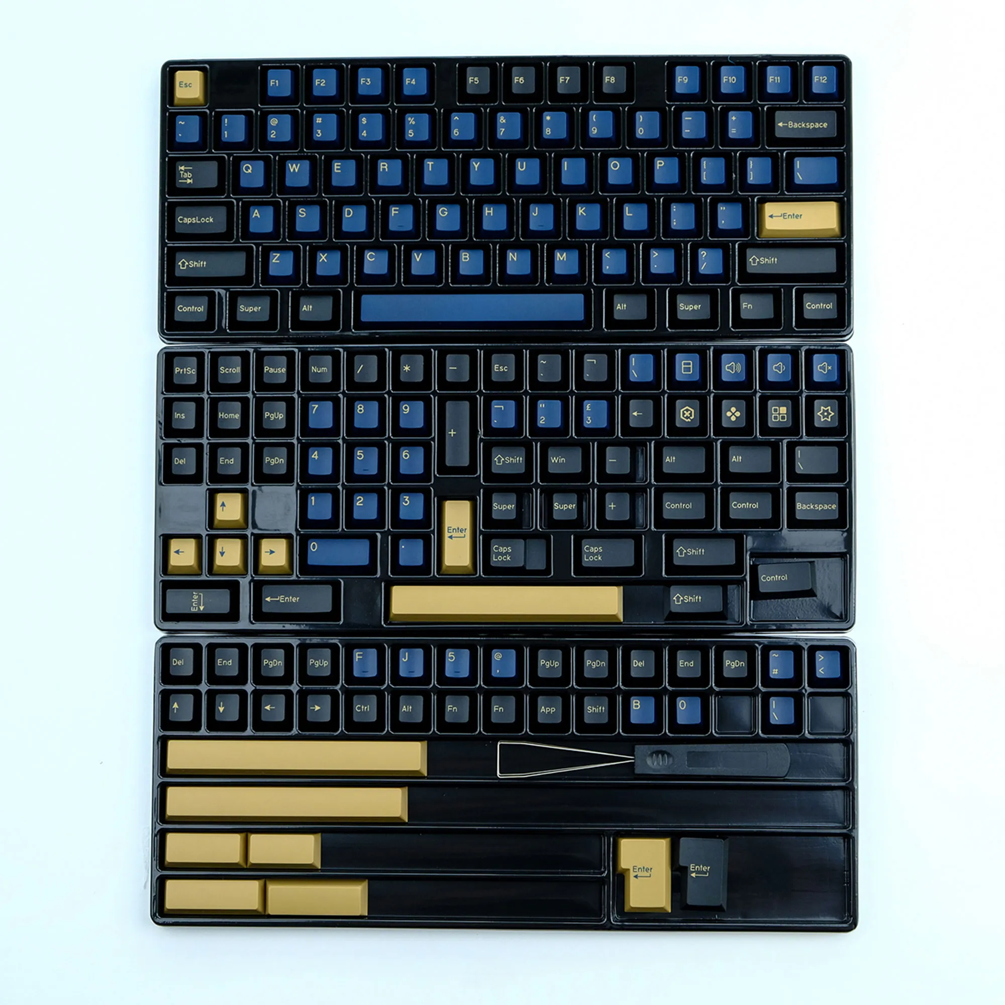177-Key GMK Blue Samurai PBT Double Shot Keycaps Set for