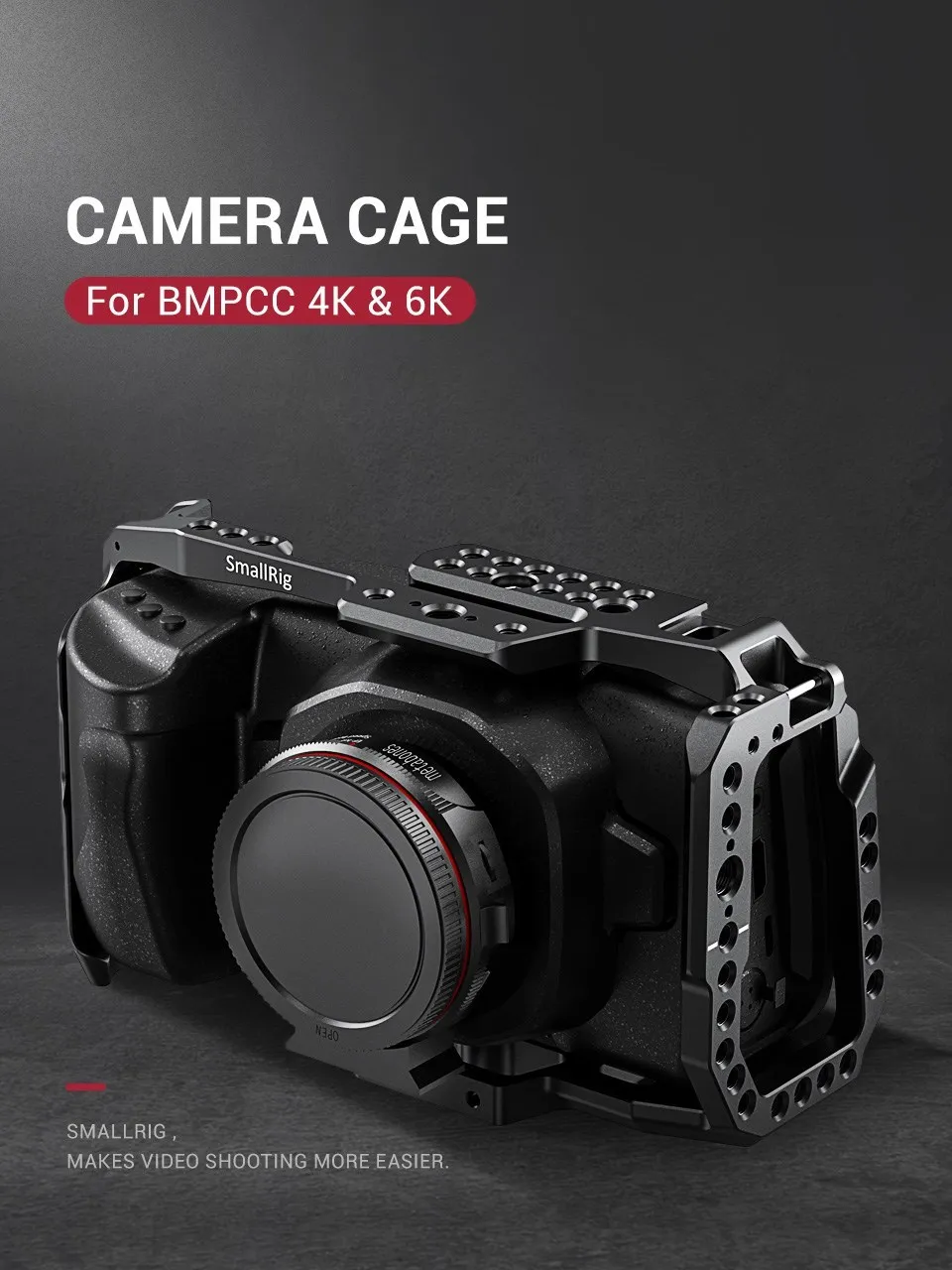 SMALLRIG Camera Cage, Cage Käfig BMPCC 4K, 6K für Blackmagic Pocket