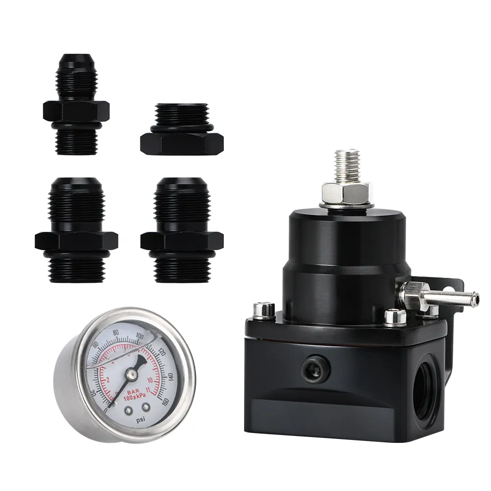 JDMSPEED AN8 AN6 BLUE Fuel Inject Pressure Regulator Kit W/ 0-160psi O