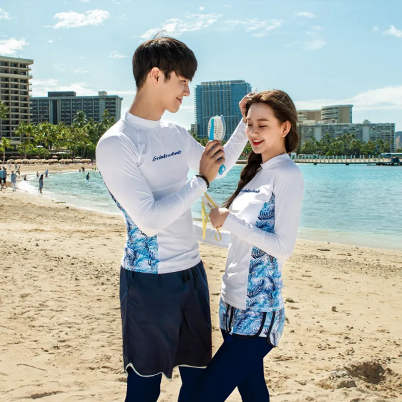 2024 Korean New Couples Long Sleeve Swimsuit: Stylish Sun