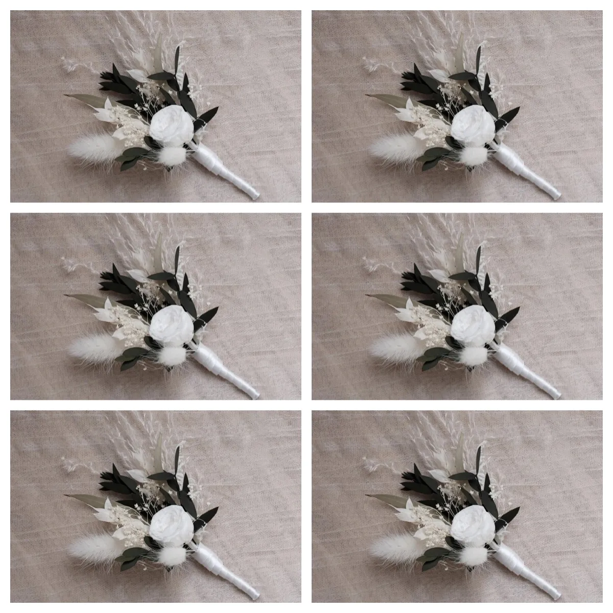 Boho Pampas Grass Bouquet for Wedding, Dried Bunny Tail Flower Decor,  Bridesmaid Buttonhole Cake Decor