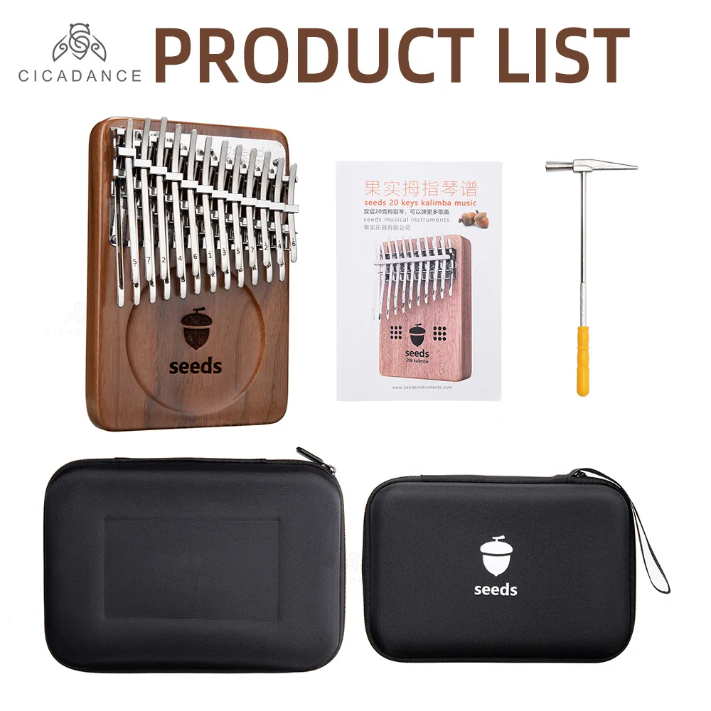 DHgate.com:24 Keys Kalimba, C Tune Thumb Piano, Walnut Mbira