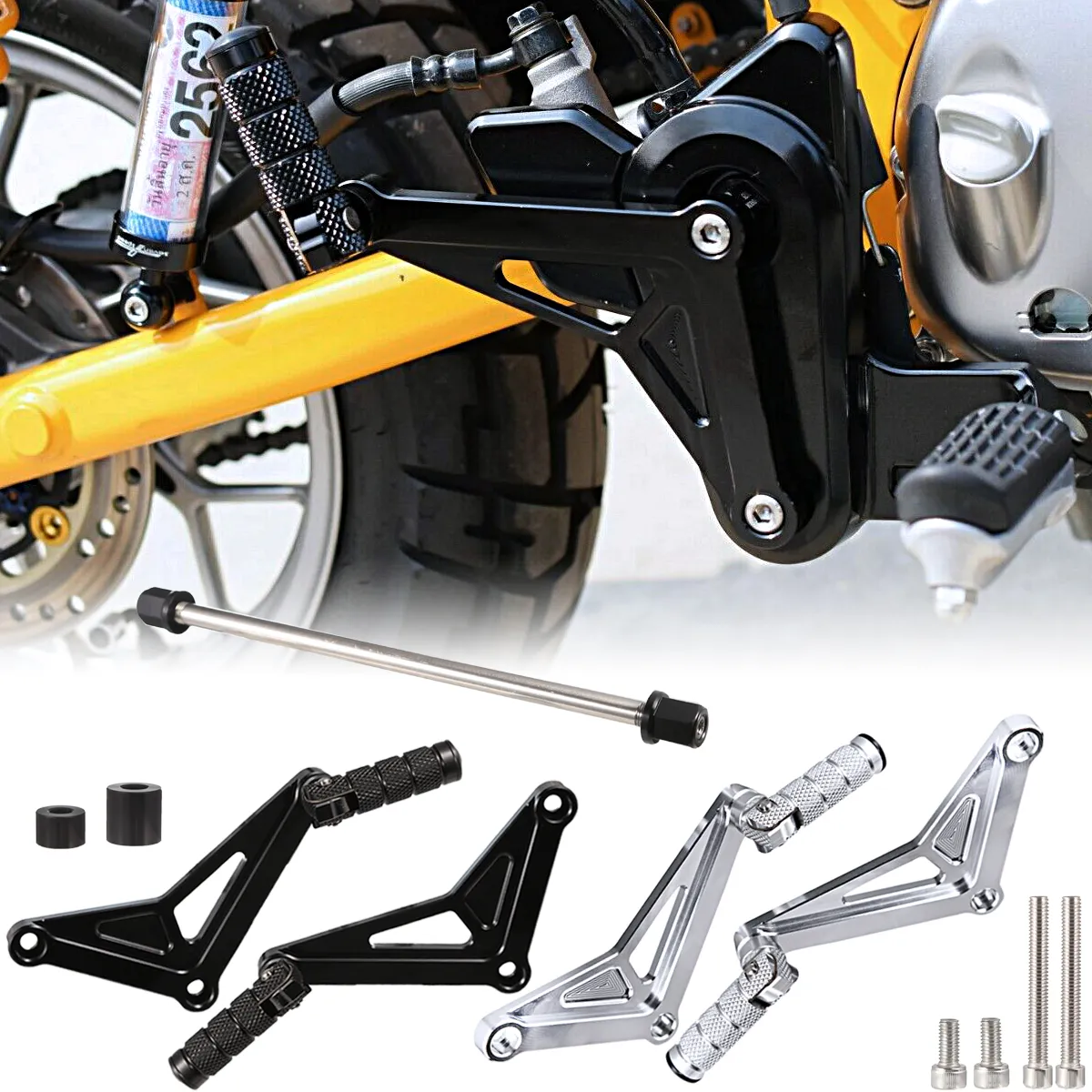 Motorcycles Black Rear Passenger Foot Pegs Rest Bracket Fit for