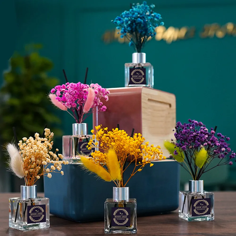 50ml Mini Flower Reed Diffuser Glass Aromatherapy Fragrance Diffuser ...