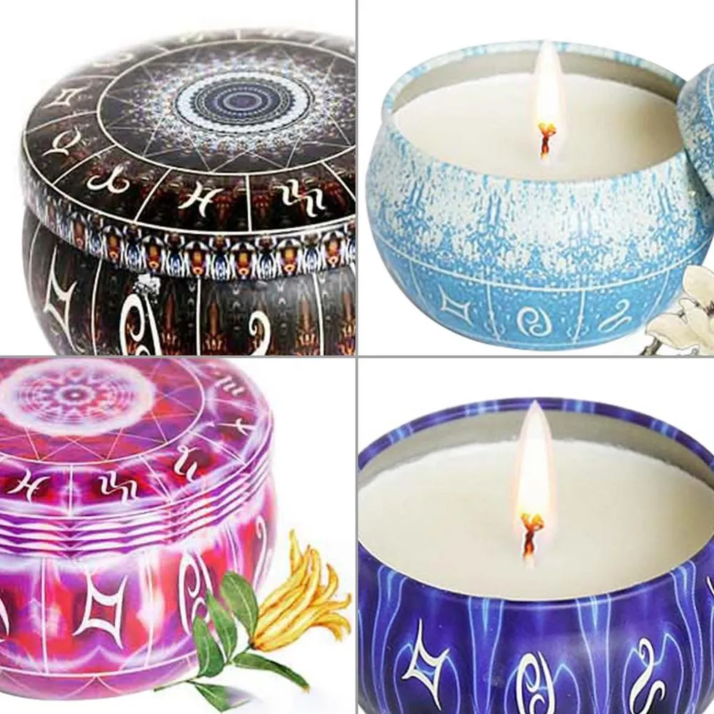 Aromatherapy Candle Set 12 Constellations Natural Soy Wax Scented ...