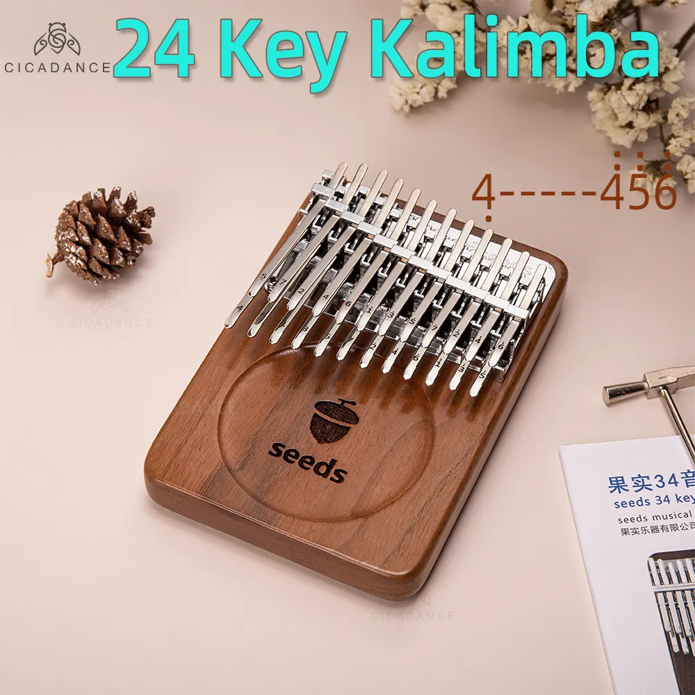 DHgate.com:24 Keys Kalimba, C Tune Thumb Piano, Walnut Mbira
