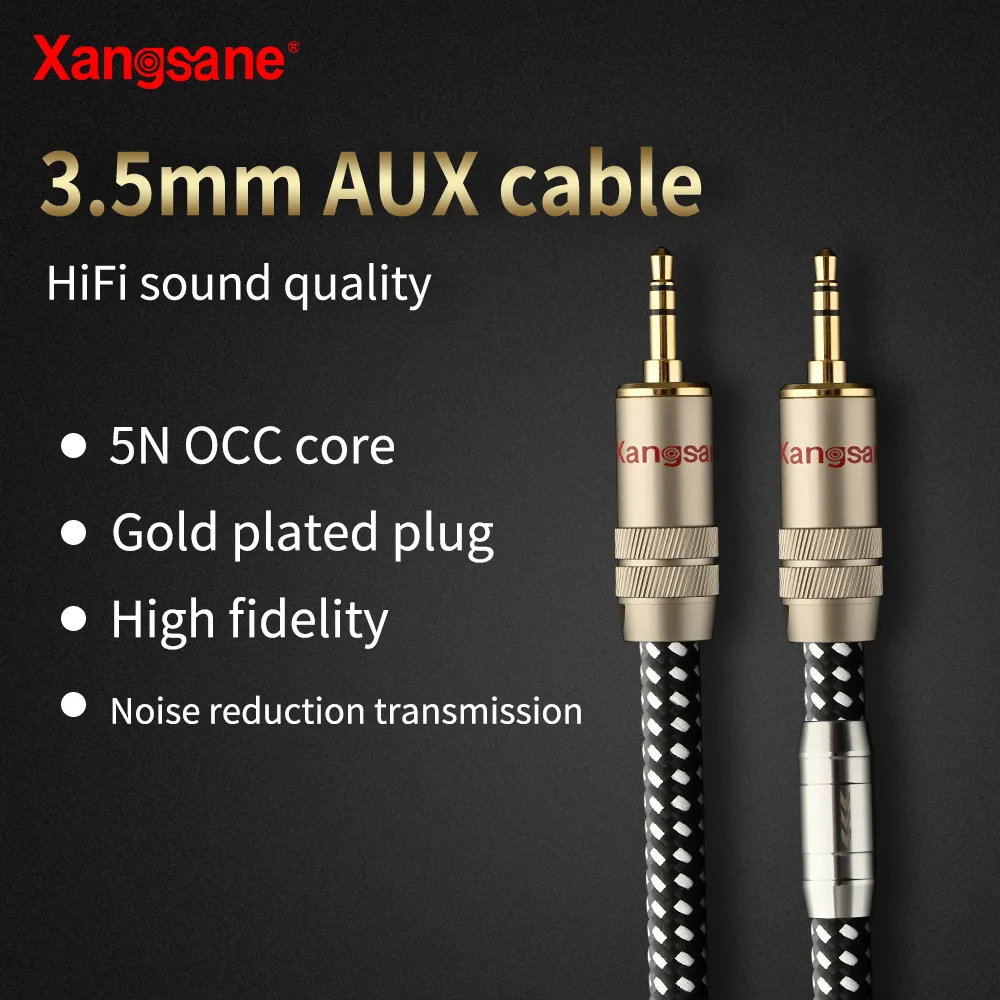 Xangsane 5NOCC Hifi 3.5mm Aux Cable Mobilephone Headphone Adapter ...