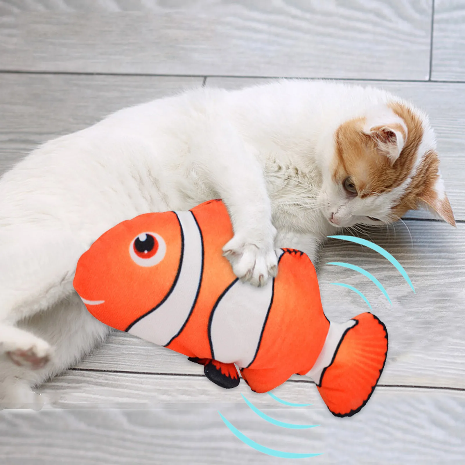 Electric Floppy Fish Cat Toy Battery Operated Interactive Moving