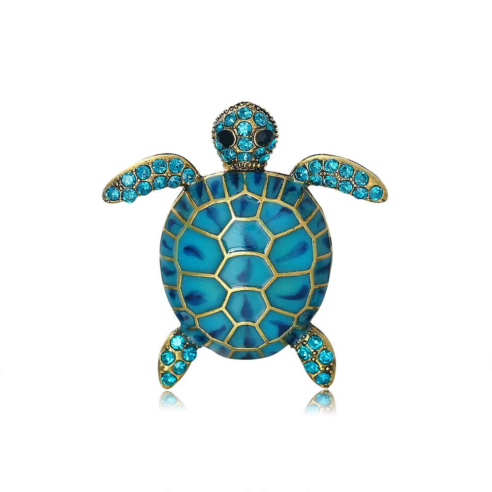 Cute Tortoise Brooch Women's Rhinestone Crystal Turtle Pin Brooches  Clothing Accessories Lapel Pins Fashion Vintage Animal Decorative Jewelry  Mother's