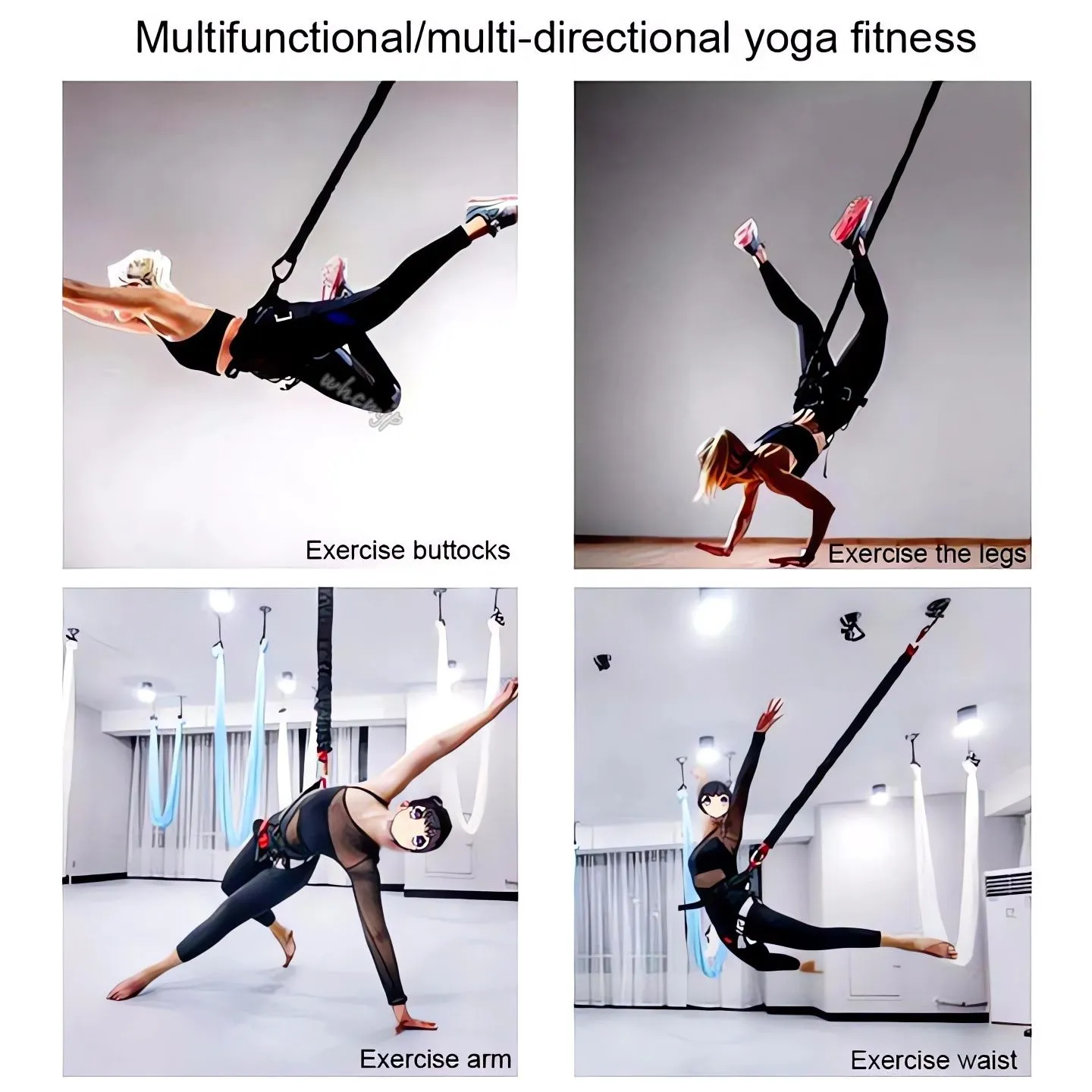 DHgate NEWBungee Resistance Kit w 4D Bungee Cords Aerial Yoga Home Gym Equipment Sports Outdoors