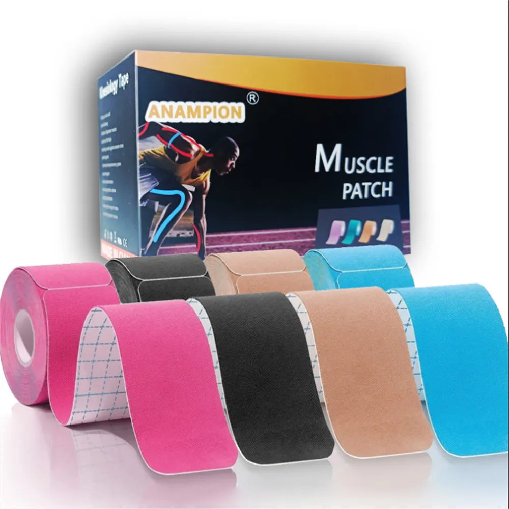 OK TAPE Kinesiology Tape For Ankle - 10 Precut Water-Resistant Support Strips (Pink)