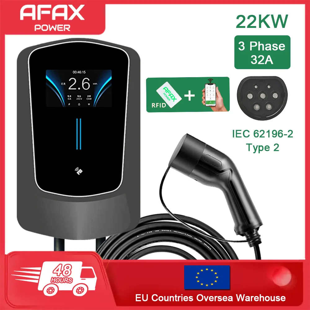 CARICATORE AWESAFE 11kw 6-16A Caricabatterie portatile da cavo di ricarica trifase per veicoli elettrici wifi app